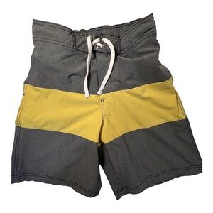 H & M Men's Swim Trunks Shorts Size Small Gray Yellow Beach Pool Summer